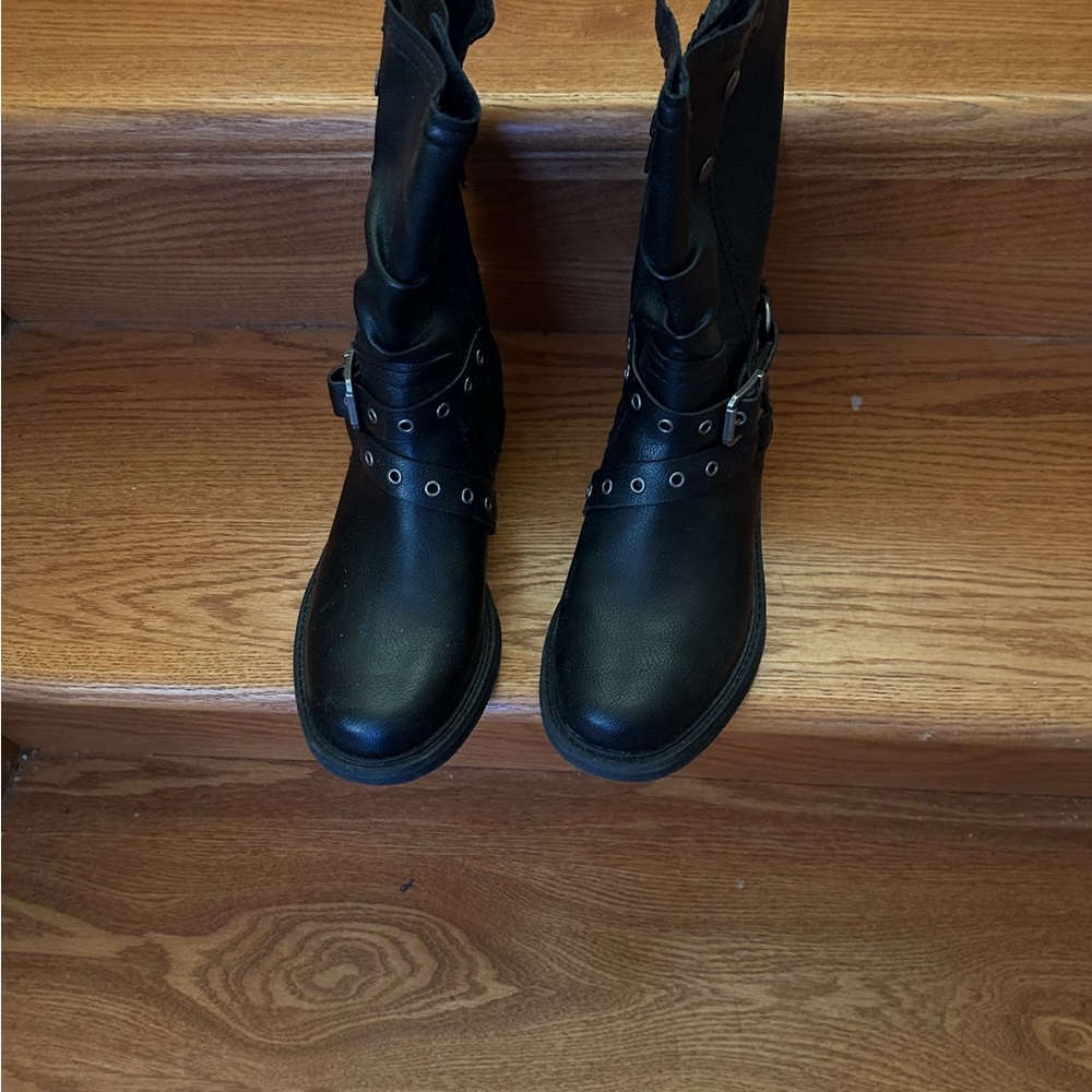 Zodiac - Black Leather Moto Boots